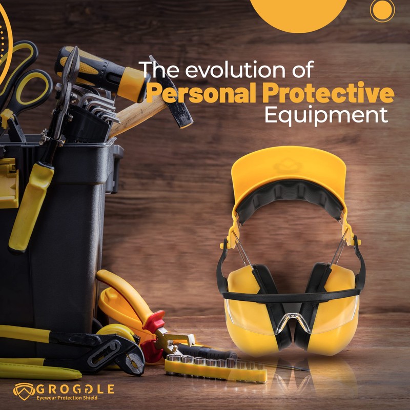 GROGGLE Combinación de protección ocular y oreja, gafas de seguridad
