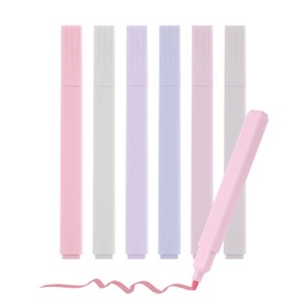 Vicloon Pastel Highlighter, 6 Pack Highlighter Markers, Bible Highlighter Marker Color Highlighters with Chisel and Fine Tips for Bible Journaling Notes School Office Supplies (B)
