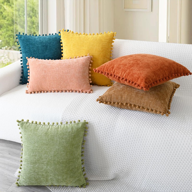 CaliTime Throw Pillow Covers Decorative 20 X 12 Inches Pack