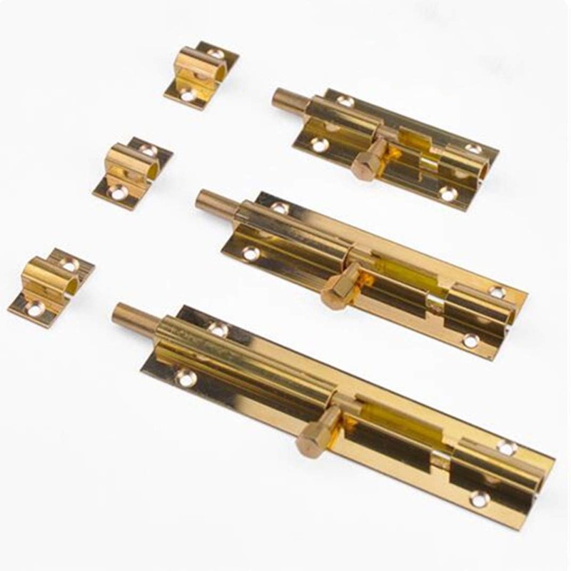 2pcs Door Bolt Brass Barrel Slide Lock with Screws for
