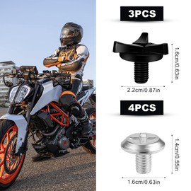 AIEX 7pcs Motorcycle Helmet Screws, Motorcycle Helmet Visor Screws Helmet Visor Clips Motorcycle Helmet Accessories (Black, Silver)