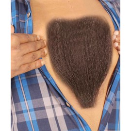 BC GOODS BY Cosplay Chest Hair for Men – Premium Human Hair Blend- Dark Brown