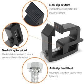 Sutekus Aluminum Truck Cap Clamps Set of 6, Black for Chevy Silverado Sierra Dakota Ram Tundra