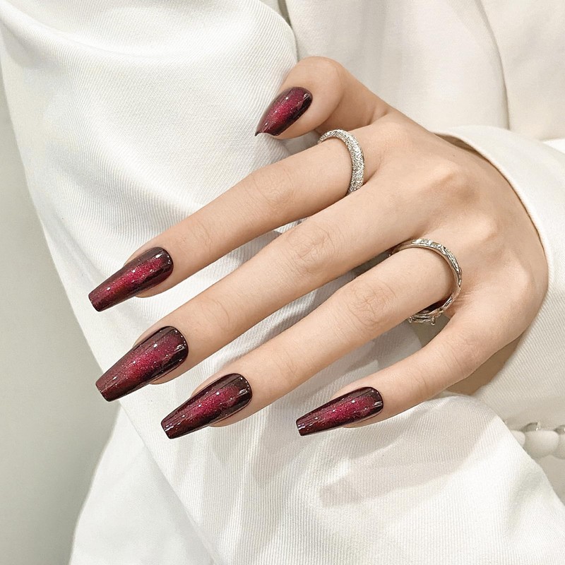 Cat Eyes Press On Nails,12 Sizes - 24 Pcs Soft