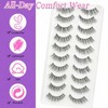 LZM 14mm False Lashes Lashes Wispy False Eye Lashes Soft