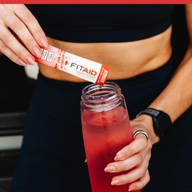 FITAID Hydrate Clean Electrolyte Mix, Zero Sugar, Balanced Electrolyte Ratios: 600mg Sodium, 500mg Potassium, 125mg Magnesium, Watermelon Wave, For Exercise & Active Hydration, 14 Sticks
