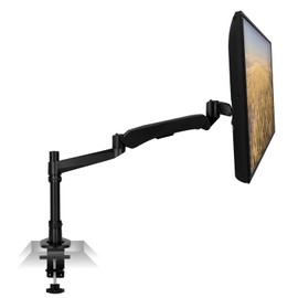 Mount-It! Premium Modular Monitor Desk Mount Arm Stand | Full Motion Gas Spring Arm Fits 19 21.5 24 27 32 Inch Computer Screens with 75 100 VESA Patterns | C-Clamp and Grommet Bases | Black