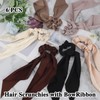 MOTIBACK 6 PCS Silk Scrunchies with Elegant Hair Bows Premium