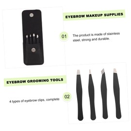 FOMIYES 16pcs Stainless Steel Eyebrow Tweezers Portable Beauty Tools for Eyebrow Shaping and Eyelash Application Precision Clips for Home Use and Travel