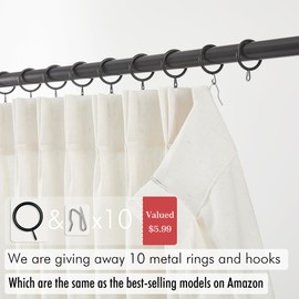 LIMON HOME Valance Curtains18 inch Length for Cafe Curtains Pinch Pleat Farmhouse Curtains for Kitchen Window