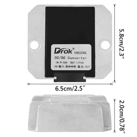DROK Boost Buck Converter 9V-36V to 12V 5A 60W Aluminium Shell Waterproof Auto Step Up Down Voltage Regulator 12V Volt Transformer for Car Audio Solar Power System LCD Television LED Display Screen