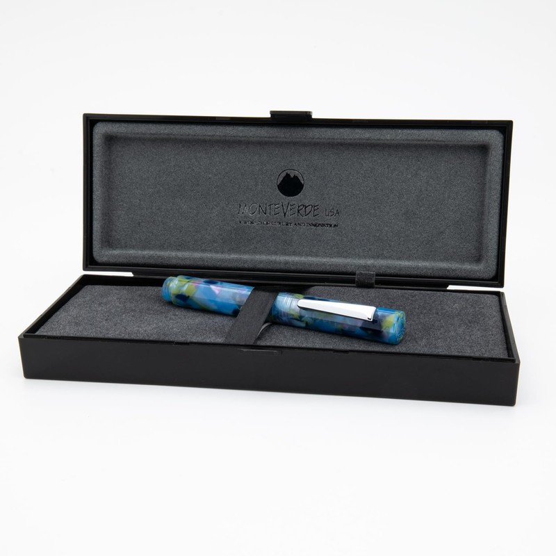 Monteverde MVP Fountain Pen Blue Squares - Stub Nib -