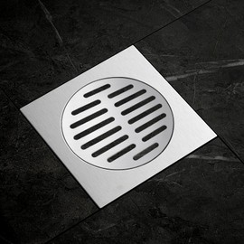 Vonty Stainless Steel Round Floor Drain Cover 6 Inch - Outlet Diameter, 14 Holes Silver Tone