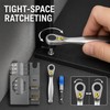 Mini Ratchet Screwdriver Bit Set with Reversible Handle, Magnetic Extension