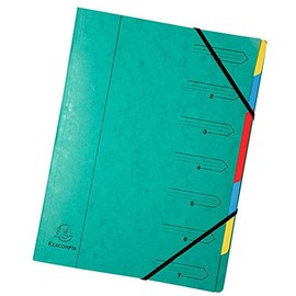 Exacompta Folder A4 Box With 7 Compartments – Green