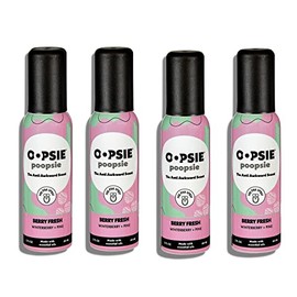 Oopsie Poopsie Pre Poop Spray - 4 Pack Natural Pre Poo Toilet Spray for Bathrooms, Trap Odors & Eliminate Embarrassment, 2oz Travel Size Pre Poo Air Freshener Spray (Berry Fresh)