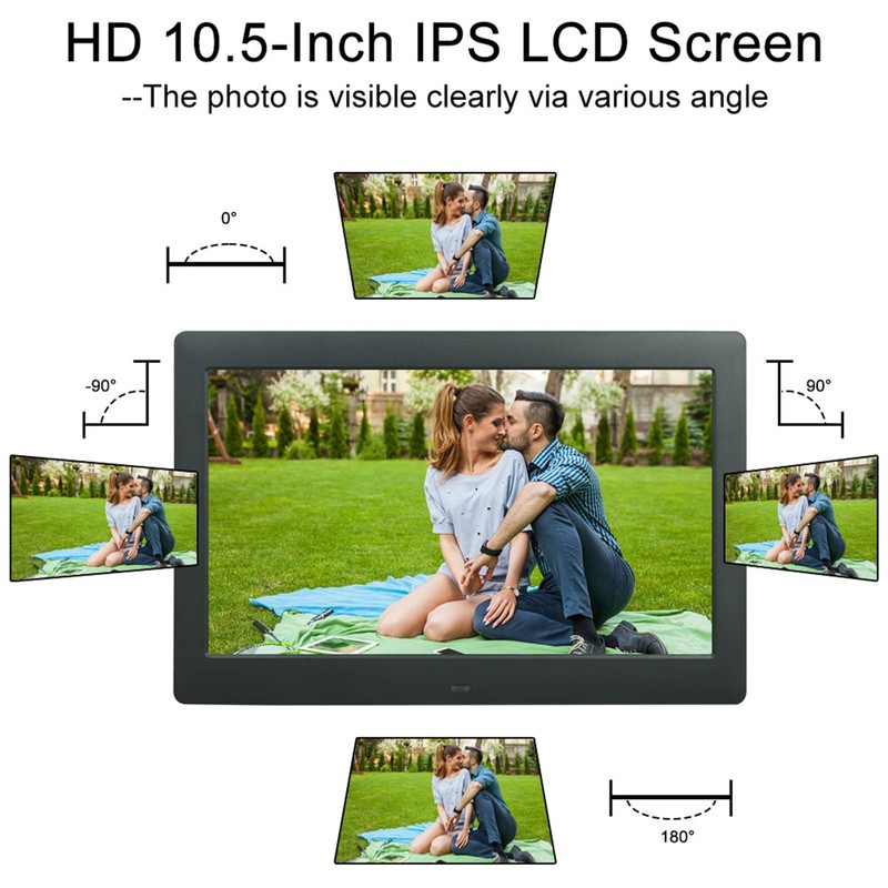 10 Inch Digital Photo Frame, Photo Video Player with Remote