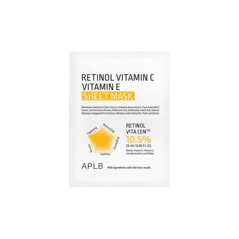 5 Pzs Mascarilla Aplb Retinol Vitamina C Vitamina E 25ml