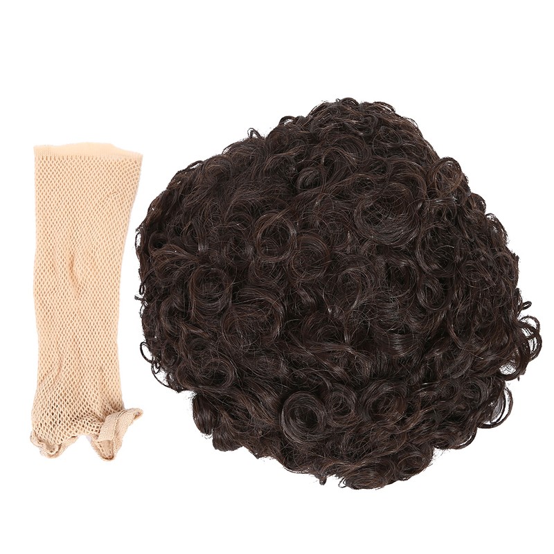 Short Curly Wavy Wigs Women Female Synthetic Hair Brown Wigs