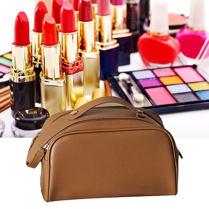 Cosmetic Bag Large Capacity Makeup Bag Double Zipper Portable Travel