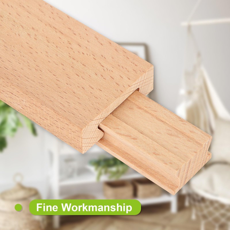LANIAKEA 6PCS Wood Drawer Slide 16 Inches Wooden Drawer Slides
