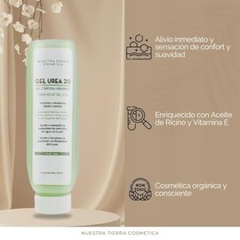 Nuestra Tierra Cosmetica Gel Urea 20 Hidratante Corporal, Crema para Talones, Codos y Rodillas, 150ml