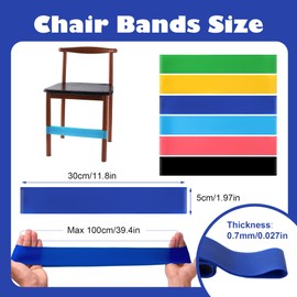 XHDMY 6 PCS Chair Bands for Kids With Fidgety Feet Colorful Chair Fidget Bands Desks Stretch Foot Band for ADHD Sensory Flexible Band Classroom Home Chair Fidget Tools (Grey, 6 pcs)