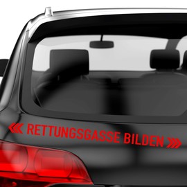 PrintAttack P002 "Rettungsgasse bilden" Car Sticker 60 cm Wide for Car Rear Window, (German language), Customisable, 324 Blood Red