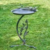 Zaer Ltd. Shallow Birdbath on Curved Branch Stand (Galvanized Finish)