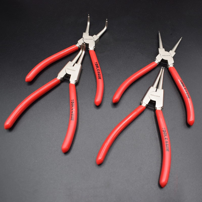 TOOLEAGUE 4 Pcs Snap Ring Pliers Set, Circlip Pliers, 7