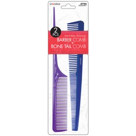 DONNA PREMIUM PEARL COMBO Barber, Bone Tail COMBS Great for All Hair Type, Hair Styling Comb for Women, Men and Salon