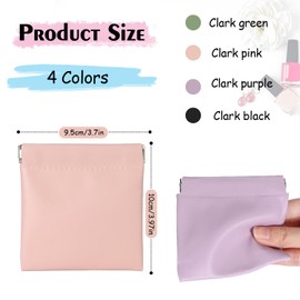 Lambskin Mini Case 4 Pieces Small Wallet Leather Key Bag Coin Bag Box Purse Mini Headphones PU Leather Case for Cosmetics Headphones Jewellery, silver, 1