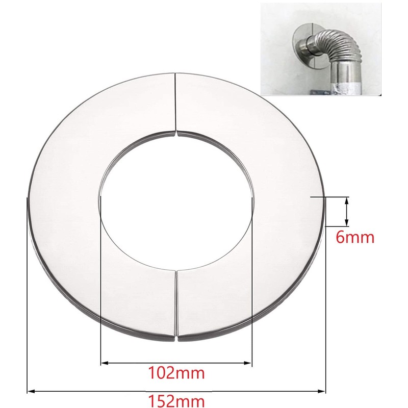 Beekeg Stove Pipe Rosette, Cover Rosette Stainless Steel, Pipe Collar,