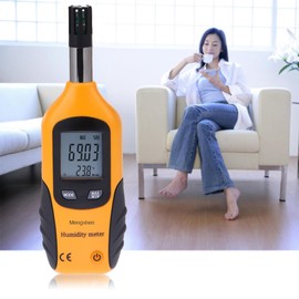 Digital Psychrometer - Handheld Temperature and Humidity Meter Gauge with Dew Point and Wet Bulb Temperature - Battery Included