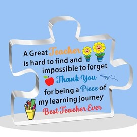 FMCC Teacher Gifts-Thank You Teacher Gift for Women Man Acrylic Plaque Nursery Teacher Appreciation Gifts Teacher Christmas Teacher Leaving Gifts Best Teacher Gifts A Great Teacher