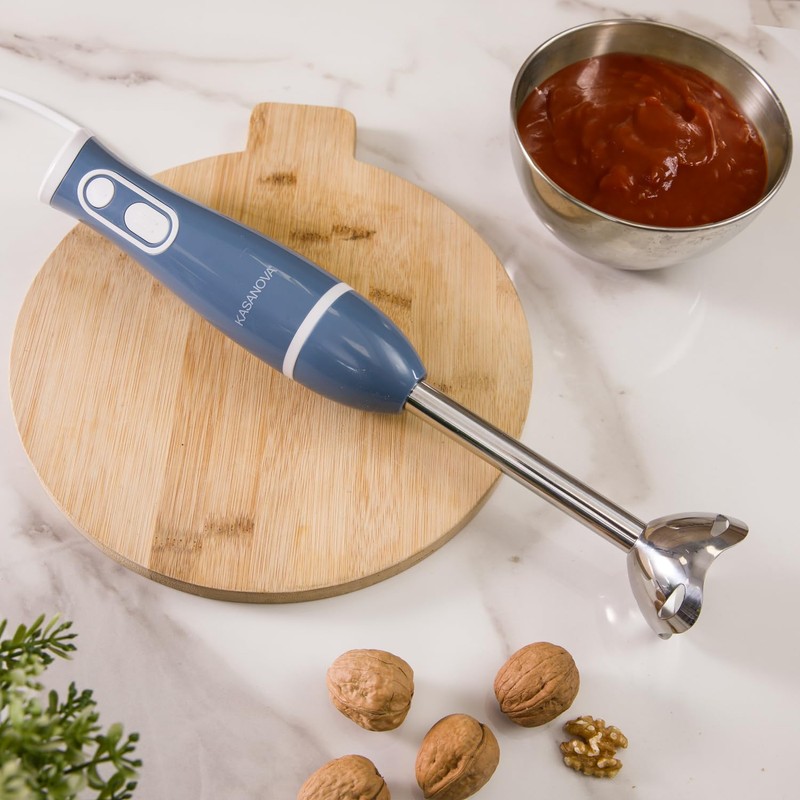 KASANOVA 1 immersion mixer steel W200 blue, ABS plastic, 18/10