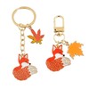 2 Pieces Fox Maple Leaf Keychains, Cute Animal Keychains, Interesting