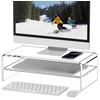 Egchi Clear Acrylic Monitor Stand Riser 2 Tier, 5.12 Inches