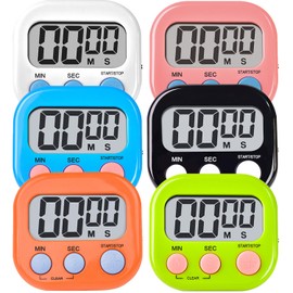 Kitchen Timer,6 Piece Multi-Function Electronic Timer,H HOME-MART Magnetic Digital Timers Big LCD Display The Loud/Silent Switch Countdown Timer