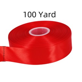 BEAUTOPE 100 Yards Red Satin Ribbon for Gift Wrapping Flower Bouquets Wedding Decoration Crafts (Red, 1.5 inch)