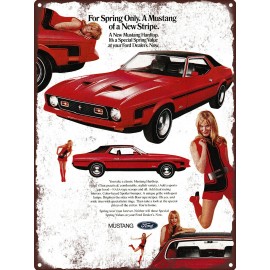 1971 Ford A Mustang of a New Stripe Man Cave Garage Shop Metal Sign 9x12" A086