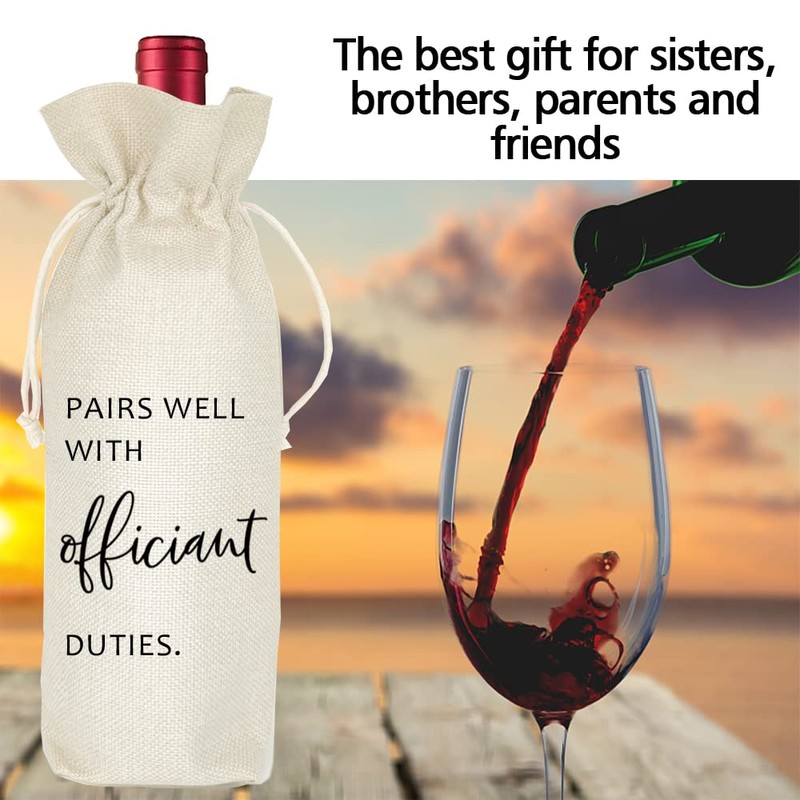 Socive Wedding Wine Bag, Officiant Wine Bag Gift, Officiant &
