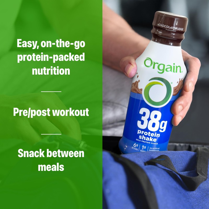 Orgain 38g High Protein Shake, Dairy Isolate Protein Milk, Chocolate