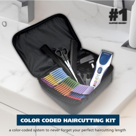 Wahl Color Pro Cordless Rechargeable Hair Clipper & Trimmer – Easy Color-Coded Guide Combs - for Men, Women, & Children – Model 9649P
