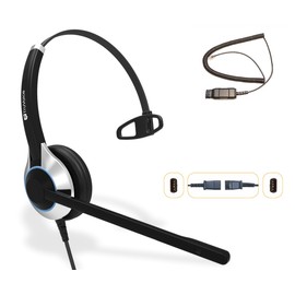 TruVoice HD500 Headset with Noise Cancelling Microphone for Office/Call Center - Compatible with Avaya 1608 1616 9601 9608 9611 9611G 9620 9621 9630 9631 9640 9641 9650 9670 J139 J159 J169 J179 J189