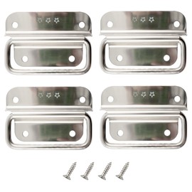 Runseaway 4PCS 3 Inch Stainless Steel Chest Handles, Hidden Folding Handle, Toolbox Pull Ring Handle, Cabinet Door Handle, Heavy Duty Pull Handle for Toolbox Chest Case