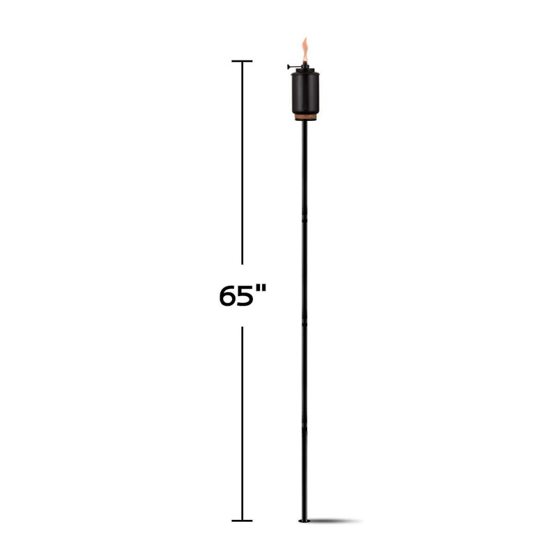 TIKI Adjustable Flame Resin Torch – Black Decorative Outdoor Lighting