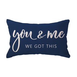 ULOVE LOVE YOURSELF You & Me We Got This Lumbar Throw Pillow Covers Farmhouse Decorative Pillow Cases 12 x 20 Inch for Sofa Bed Couch(Blue)