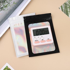 100 Pieces Smell Proof Mylar Bags with Transparent Windows Reusable Food Storage Bags,Candy Bag Used Coffee Bean Storage(Black, 4.7 X 7.9 In)