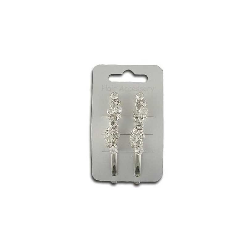 Arranview Jewellery 2 x 6cm hair clips silver plated with